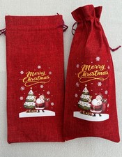 1 RED BURLAP ‘MERRY