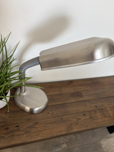 Brushed silver gooseneck desk - brushed,