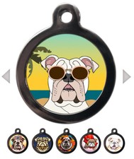 English Bulldog Breed Dog Tags for Dogs Personalised Name Pet ID Tag Collar Disc