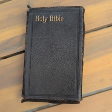  Holy Bible Old & New Testament William Collins Leather fantastic inscriptions 