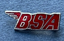 MOTORCYCLE Pin Badge BSA Red