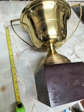 large trophy on platform