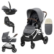 Maxi-Cosi Adorra Luxe Pram Pushchair Bundle with Car Seat & Base  - Twillic Grey