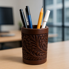 Wooden Pen Pencil Pot Holder