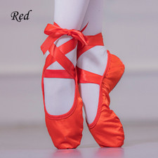 Women Ballet Point Shoes Satin Soft Sole Children Ballerina Adults Dance Shoes