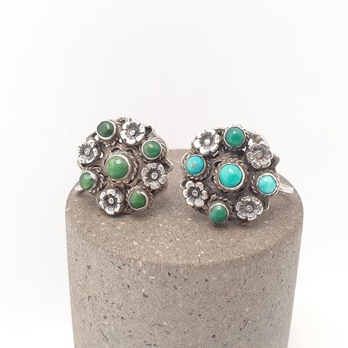 Antique solid silver turquoise - antique,