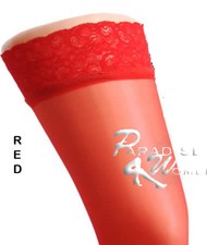 NEW Lace Top 20 Denier Sheer Hold Ups Stockings 17 Various Colours- Sizes S-XL