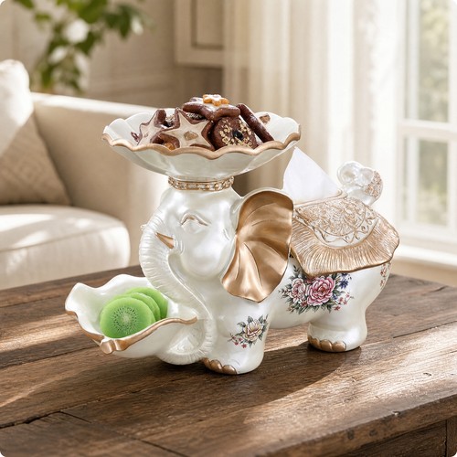 Resin elephant tissue box - elephant,