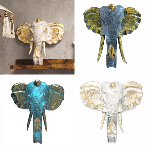 Large wooden elephant heads - large,