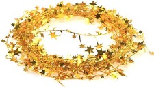 25ft Star Shaped Tinsel Wire Garland for Christmas Trees Decoration