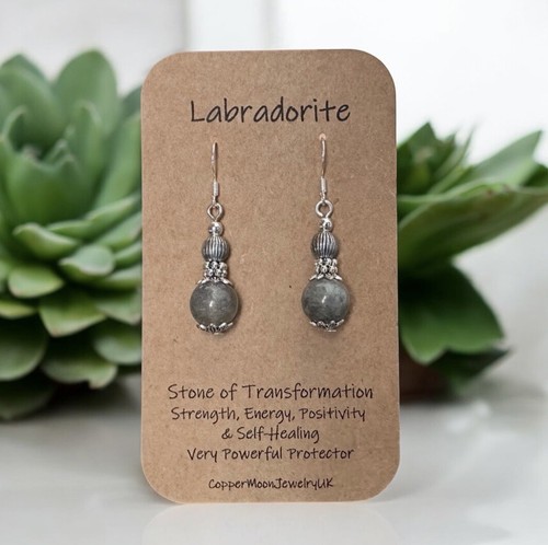 Labradorite earrings 925 - labradorite,