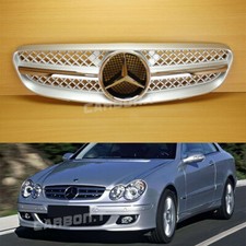 Silver Front Grille Coupe / Convertible 2-Door Fit 04-09 M-Benz W209 CLK-Class