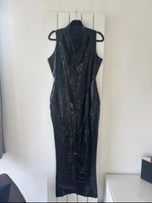 Honour Black Latex Maxi Dress Size 16/18