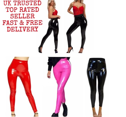 Women ladies shiny pvc - pvc, high
