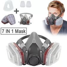 6200 Half Face Gas Mask 7 IN 1 Chemical Paint Spray Vapor Respirator Safe Filter