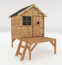 WOODEN KIDS PLAYHOUSE TOWER GARDEN COTTAGE DEN CHILDRENS WENDY HOUSE OUTDOOR 7x6