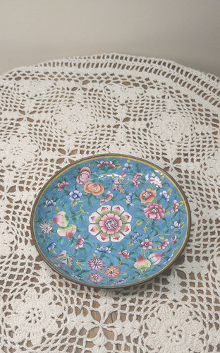 Chinese canton enamel bowl - enamel,