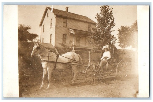 C1910 girl riding - girl, horse