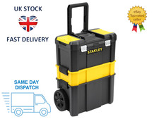 STANLEY Essential Rolling Workshop Toolbox, 3-in1 Stackable Units, Portable Tool