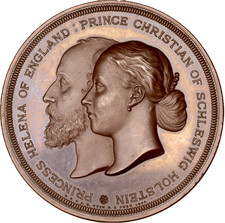 1866 Marriage of Princess Helena Prince Christian 64mm bronzel BHM 2859 E 1583a
