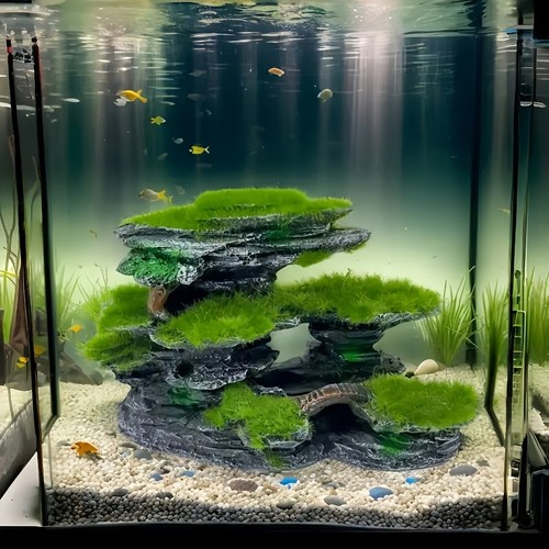Aquarium moss rock cave - aquarium,