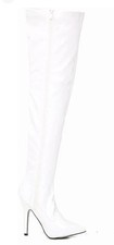 Patent White Thigh High