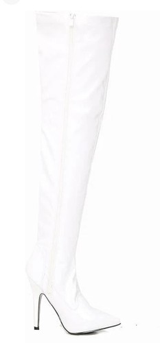 Patent white thigh - white,