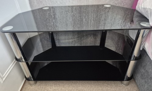 Black glass corner stand - tv,