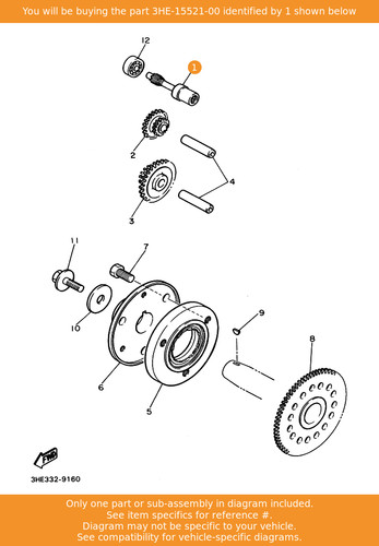 Yamaha shaft 3he 15521 - shaft, 3he-15521-00