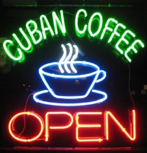 Cuban coffee open neon sign - cuban,