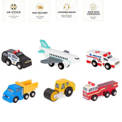 Piece wooden vehicle set - 6-piece, –