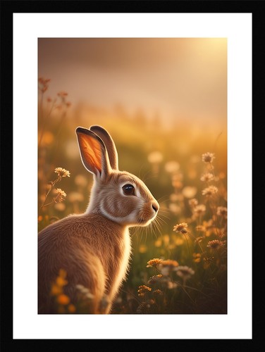 Soft rabbit framed - wall, art