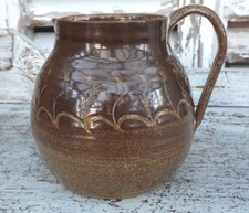Vintage Hand Thrown Studio Pottery Stoneware Jug,Folk Art,Primitive