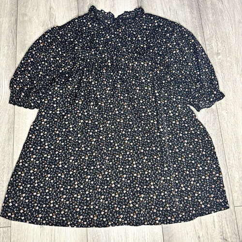 Shein black floral - floral, smock