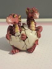 Vintage 1997 Two Baby Dragons Hatching From An Egg. Shudehill Sticker On Base.