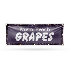 Farm Fresh Grapes Vinyl Banner