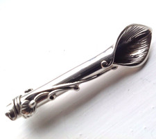 Flower Posy holder pin brooch Sterling Silver Boutonnière Tussy Mussy Poirot