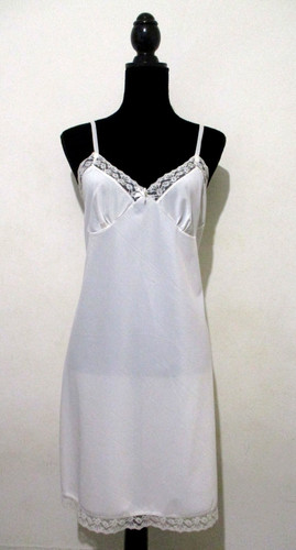 Vintage white nylon full slip - vintage,