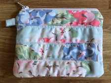 Patchwork Zip Purse Made W/ Cath Kidston Hydrangea Flowers Cotton Fabric New