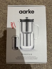 Aarke Purifier, Water Filter Jug in Glass and Stainless Steel 2.4L /10Cups-A1120