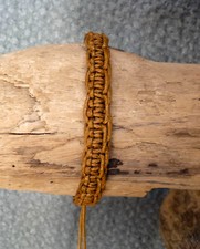 Classic Light Brown COTTON FAIR TRADE Handcrafted Thai Buddhist WRISTBAND 