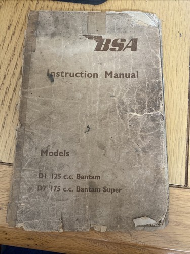 Bsa bantam instruction manual - bsa,