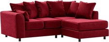 Red Plush Velvet L-Shaped