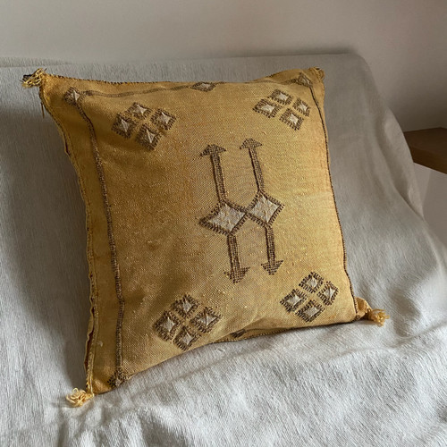 Moroccan cactus silk cushion - moroccan,