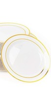 10 White Plastic Plates with
