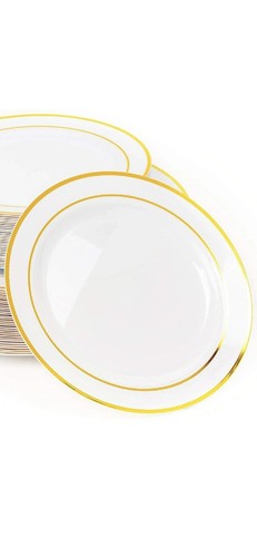 White plastic plates - plates, with