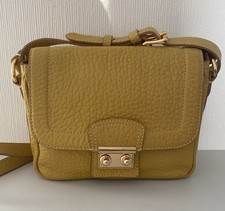 Lovely Pure Collection Crossbody Bag Quality Grained Leather Mustard Yellow