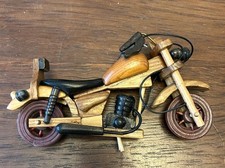 Vintage Wooden Motorcycle Model