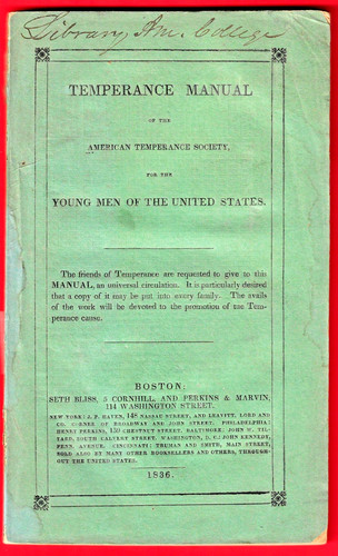 1836 temperance manual the - temperance, of