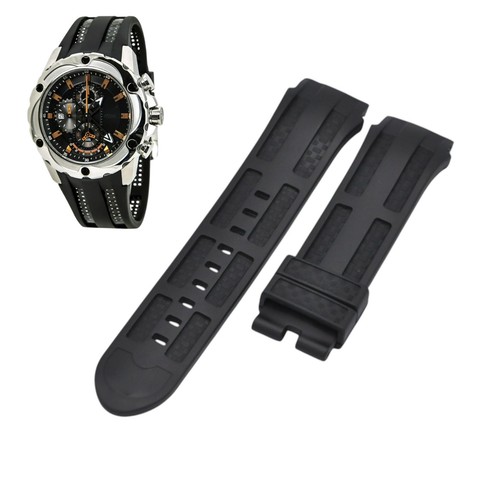 22mm black rubber - strap, for